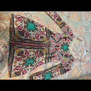 Pink owl flowered dress